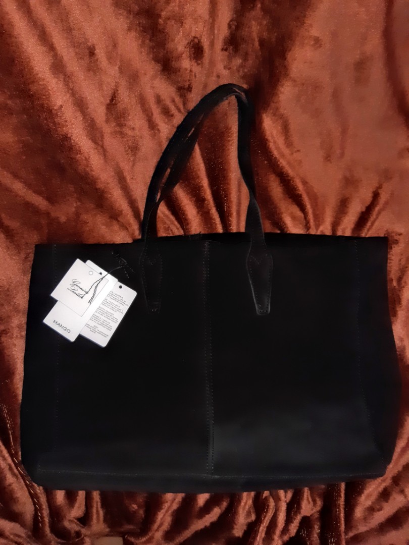 mango leather tote bag
