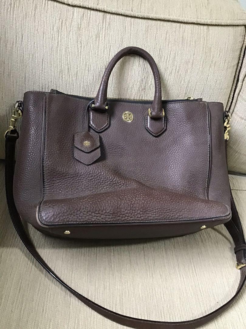 Used Tory Burch handbag (dark brown), Women's Fashion, Bags & Wallets, Tote  Bags on Carousell