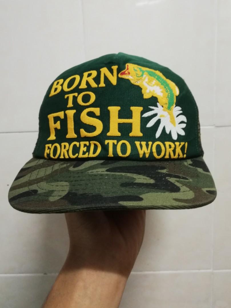 Vintage Trucker born to fish, Men's Fashion, Watches & Accessories, Cap &  Hats on Carousell