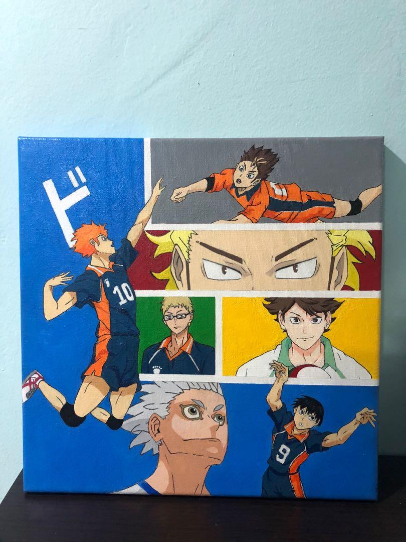 100 Hand Painted Haikyuu Acrylic On Canvas Design Craft Artwork On Carousell