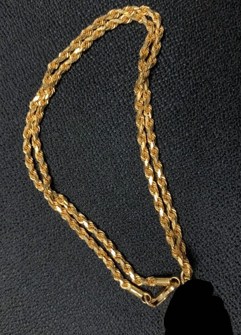22K Gold 916 Rope Chain, Women's Fashion, Jewelry & Organisers ...
