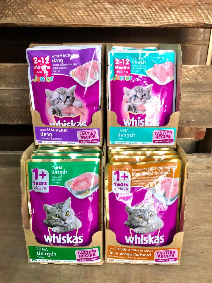 3 Pieces Whiskas Wet Food Pouch 85grams Tuna Chicken Mackerel Junior Kitten Pets Supplies Pet Food On Carousell