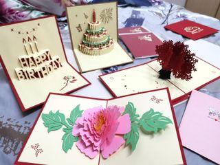 3D pop up birthday card flower cake