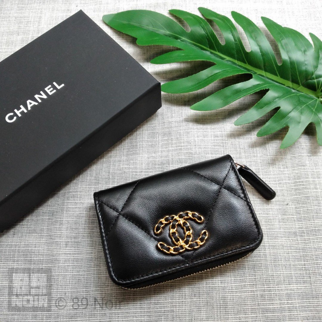 全新Chanel 19 Zipped Coin Purse, 名牌, 手袋及銀包- Carousell