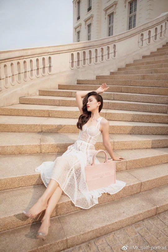 Self portrait lace panel midi dress cheap