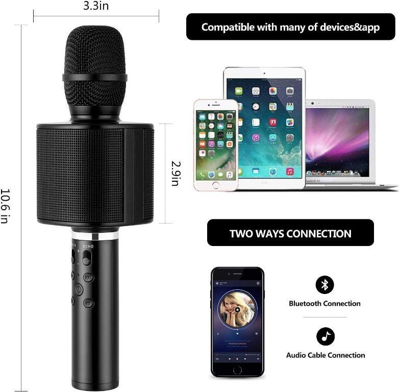 A845 Karaoke Microphone For Kids Mbuynow Wireless Microphone Bluetooth 4 2 With Speaker Loud Phone Holder Selfie Stick Tws Connectable Another Microphone For Singing Together In Home Christmas Party Electronics Others On Carousell