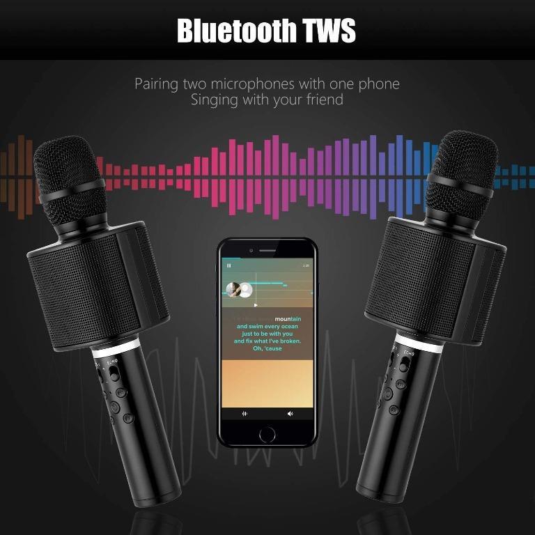 A845 Karaoke Microphone For Kids Mbuynow Wireless Microphone Bluetooth 4 2 With Speaker Loud Phone Holder Selfie Stick Tws Connectable Another Microphone For Singing Together In Home Christmas Party Electronics Others On Carousell
