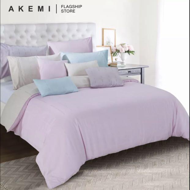 Akemi Tencel Fitted Sheet Set (Pastel Blue), Furniture & Home Living