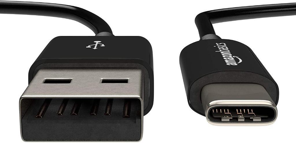 Amazonbasics Usb Type C To Usb A 2 0 Male Charger Cable 0 8 Meters Black Electronics Others On Carousell