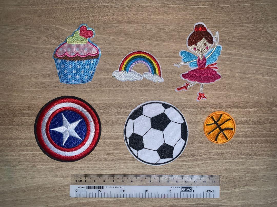 Assorted Iron on Patch (Category: Craft Supplies & Tools) located in Singapore. Submitted by mygleefulspace (Listing ID 1010872622, Image 1). Description: Assorted Iron on patches $1 each for Rainbow Basketball $1.50 each for Ballerina Cupcake Football Captain America Shield Mix and match and buy more for discounts..