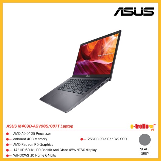 ASUS M409B ABV085 087T Laptop Slate Grey Transparent Silver