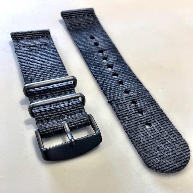Black NATO 2 piece Watch Strap Black PVD Buckle Mobile Phones