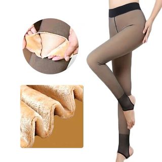 Beige Thermal Leggings for Spring Autumn Winter Cold Weather