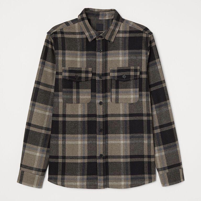 h and m wool blend shirt jacket