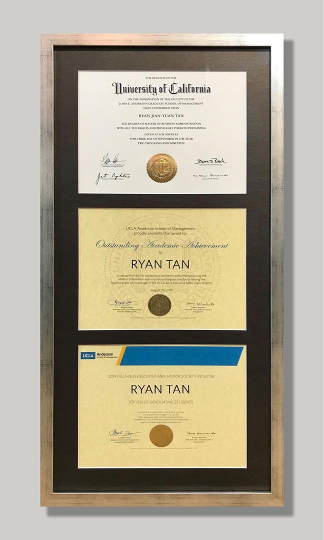 Certificate framing service, Furniture & Home Living, Home Decor