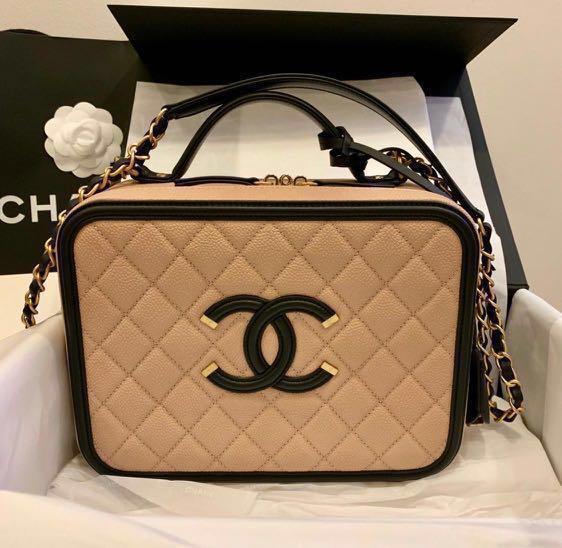 Chanel large beige vanity case