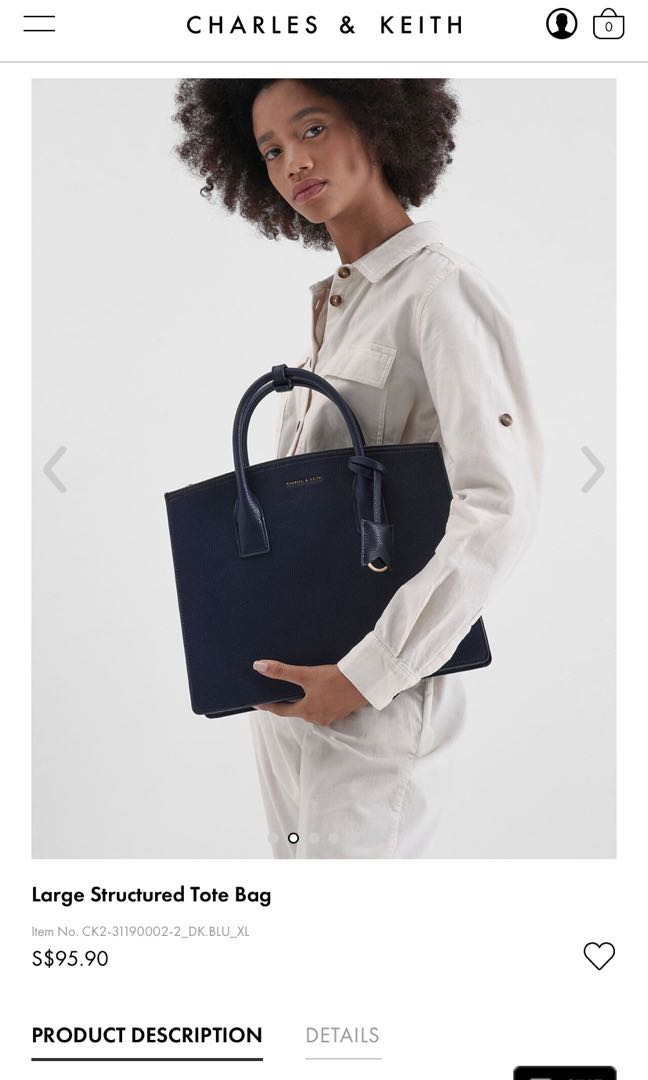 Structured tote bag hotsell charles and keith