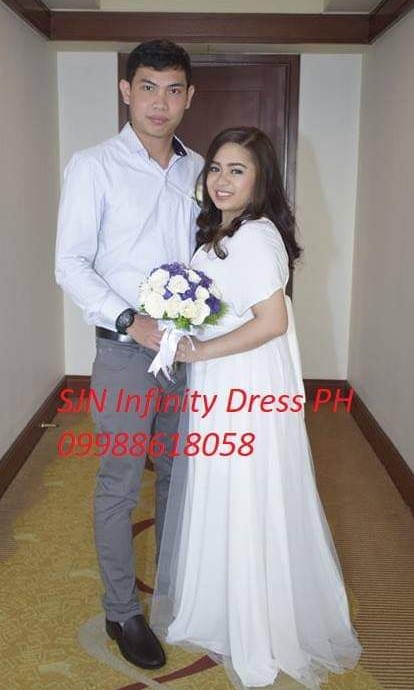 Brand New Civil White Wedding Infinity Overlay Tulle Dress Women S Fashion Clothes Dresses Skirts On Carousell