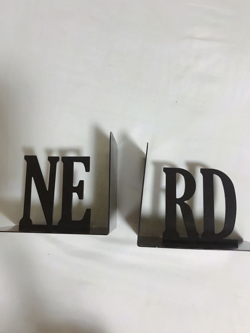 Clearing Typo NERD Bookends, Hobbies & Toys, Stationery & Craft