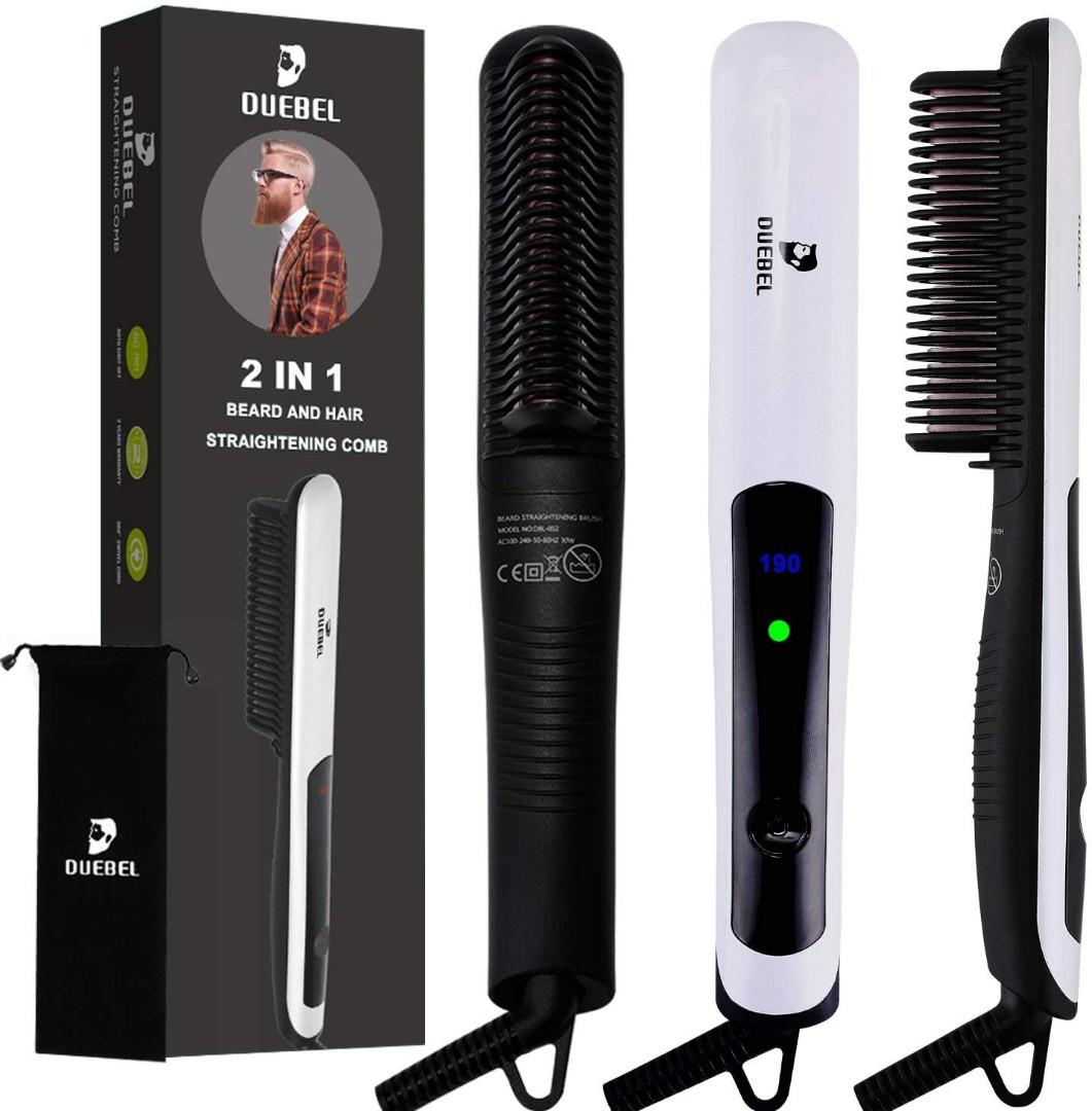 beard straightening comb heated hot electric iron pro brush for men