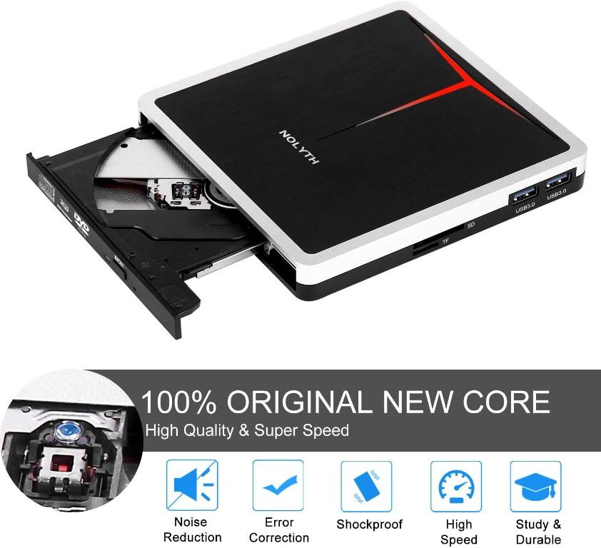 FVQC NOLYTH External CD DVD Drive 5-in-1 USB3.0 USB, Computers & Tech ...