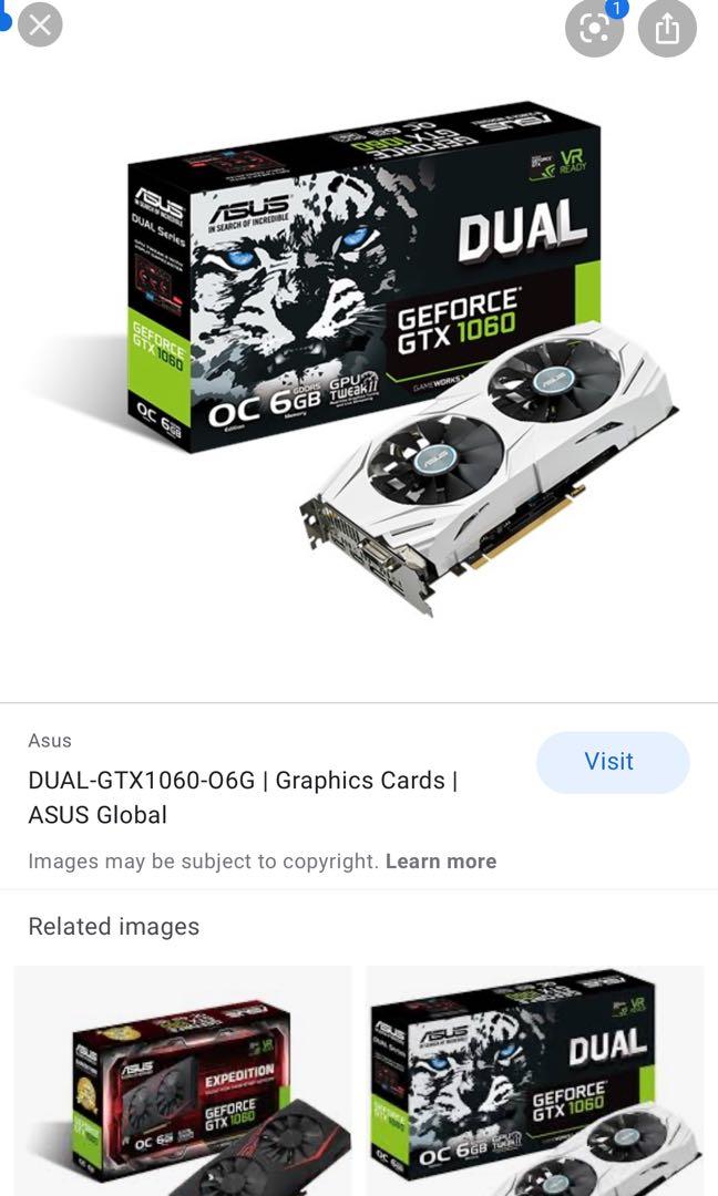 Gtx 1060 6gb Asus Dual Electronics Computer Parts Accessories On Carousell