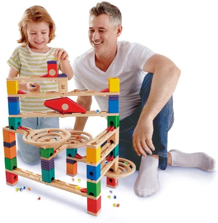 hape quadrilla wooden marble run