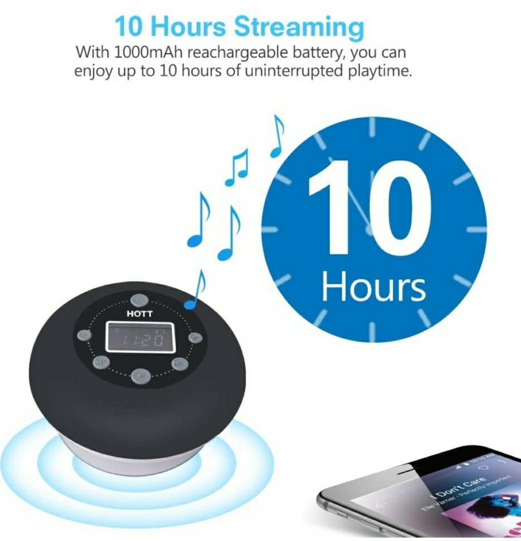 HOTT HS07 Shower Radio Bluetooth Speaker 5.0, Audio, Soundbars