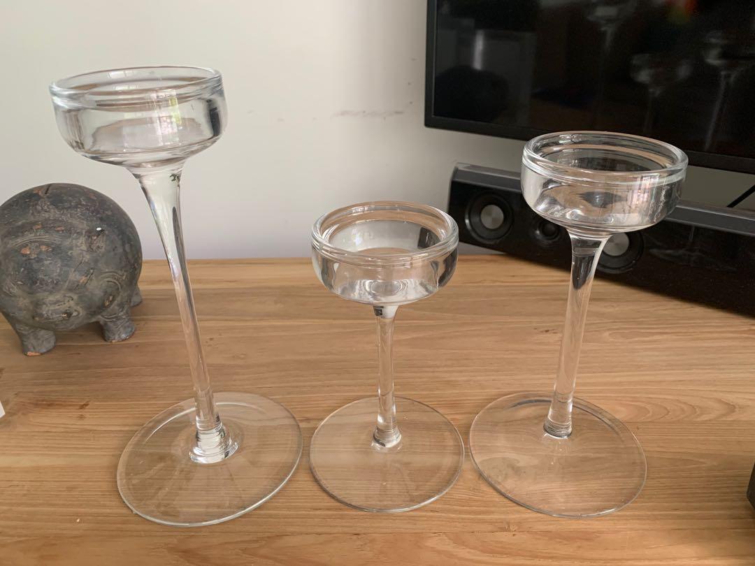 Ikea Candlestick Glass Candle Holders Home Appliances Kitchenware On Carousell