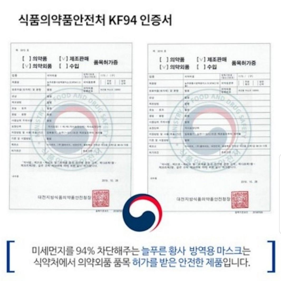 🛡KF94/N95🛡 Premium Earloop KF94/N95 Korea Face Masks 1pc Sealed Pack, Health & Nutrition, Face