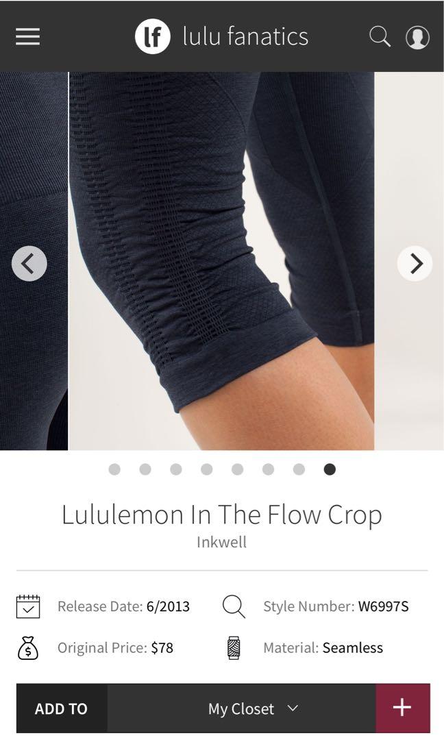 Lululemon In The Flow Crop - Inkwell - lulu fanatics