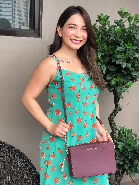 Michael kors burgundy crossbody top bag