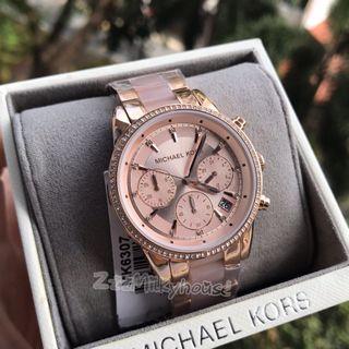 Michael Kors Watch for Women, Quartz Chronograph movement, 39mm Rose Gold  Stainless Steel case with a Acetate, Stainless Steel strap, MK5774 :  : Fashion