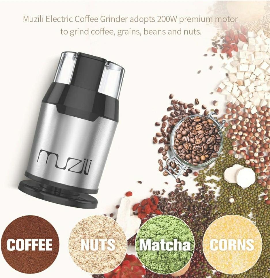 Muzili Electric Coffee Grinder for Coffee Beans Nut & Grain Grinder