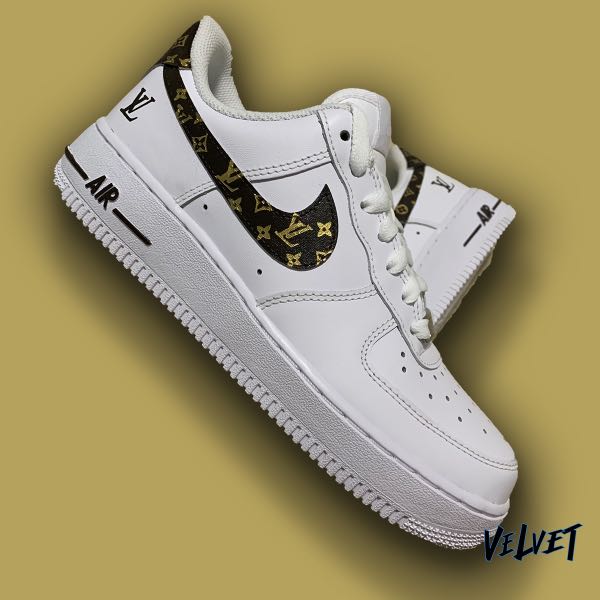Jual Sepatu Nike Air Force 1 x Louis Vuitton LV Custom