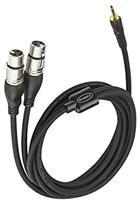Black, 2M NUOSIYA XLR Female to 1/4 inch TRS Jack Interconnect Stereo Cable