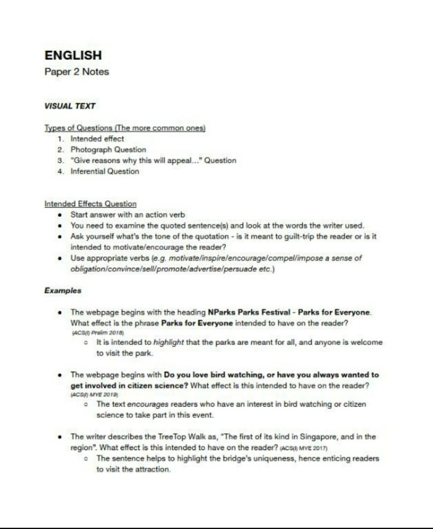 o level english notes for paper 2, Hobbies & Toys, Books & Magazines