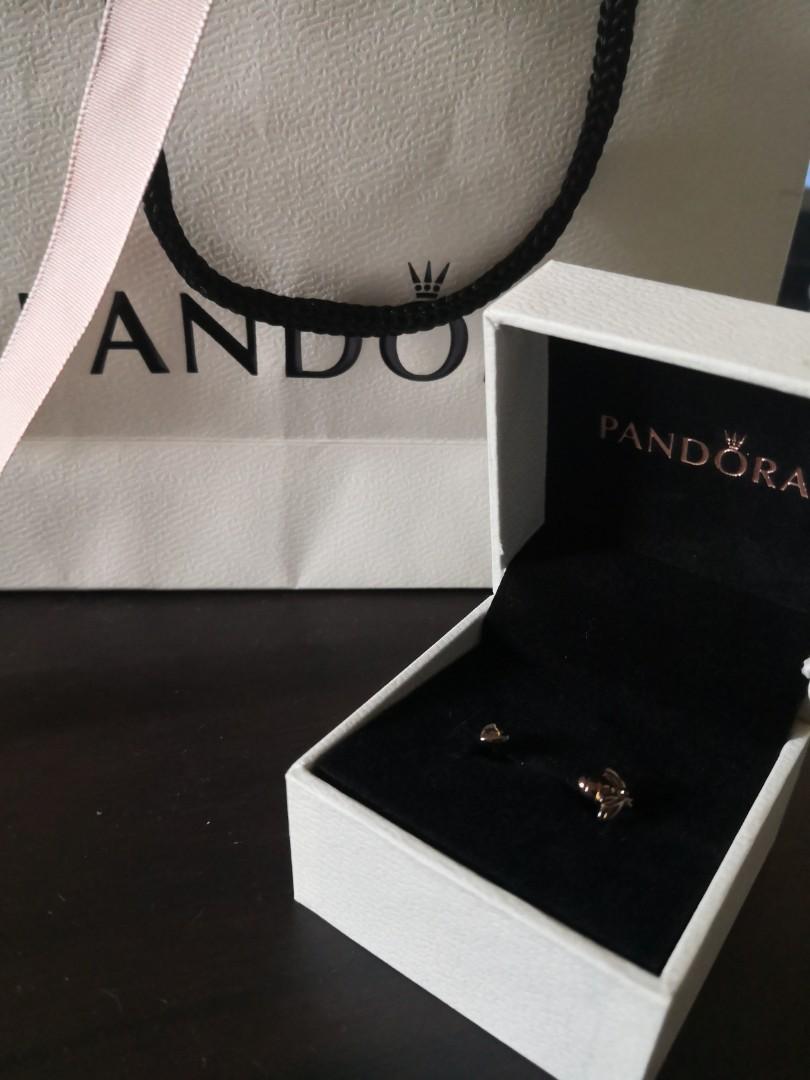 PANDORA SHINE BEE AND HEART EARRINGS 