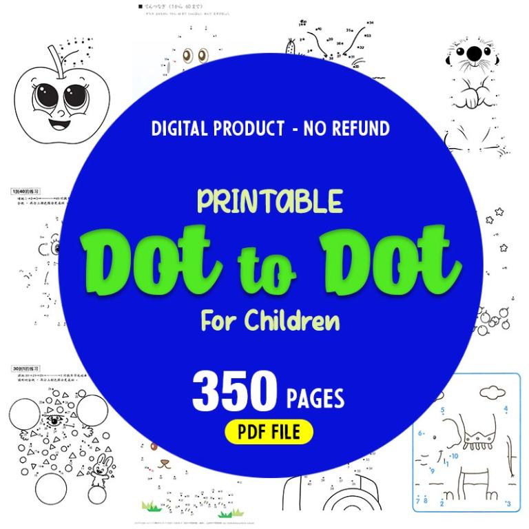 Pdf Dot To Dot 350 Pages Kindergarten Practice Preschool Worksheets Kids Activities Early Learning Digital Download Books Stationery Children S Books On Carousell