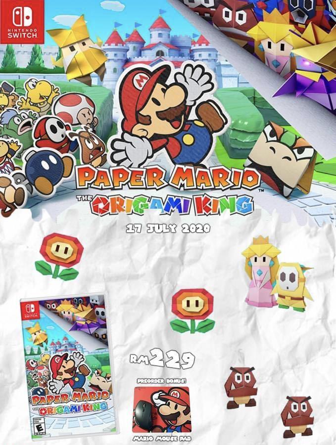 Paper mario the origami king pre order bonus deals