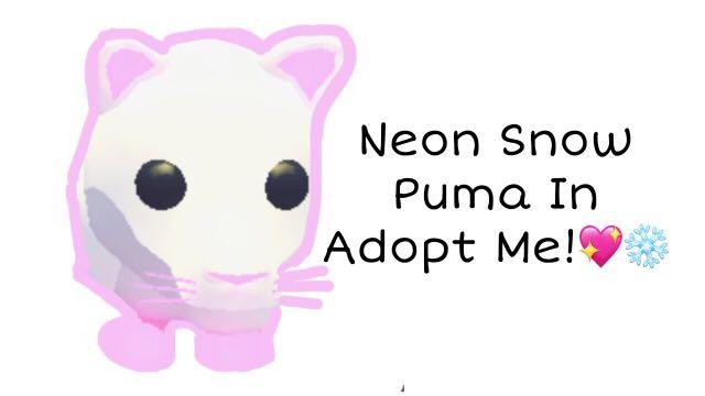Roblox Adopt Me Neon Snow Puma Toys Games Video Gaming Gaming