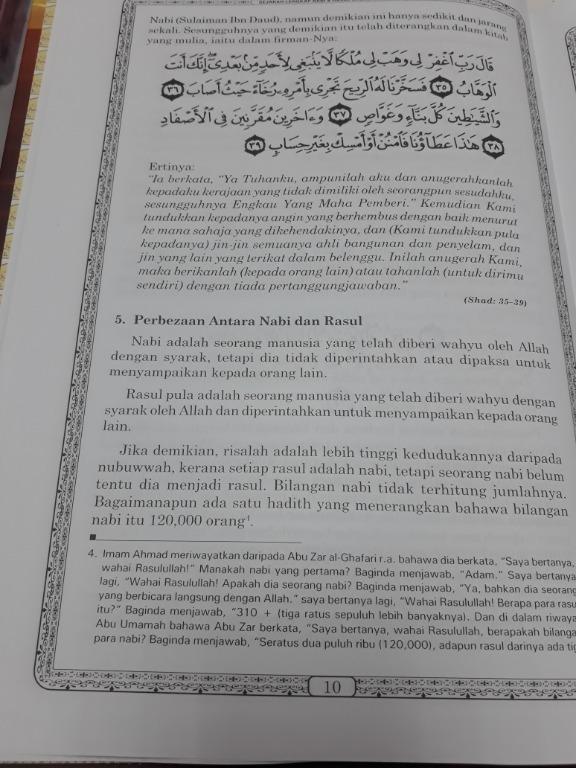 Setiap nabi belum tentu rasul tetapi setiap rasul