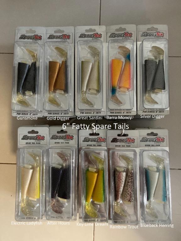 Clearing Sale! 35% Off All SpoolTek Pro Series Fishing Lure and Spare Tails,  Sports Equipment, Bicycles & Parts, Parts & Accessories on Carousell