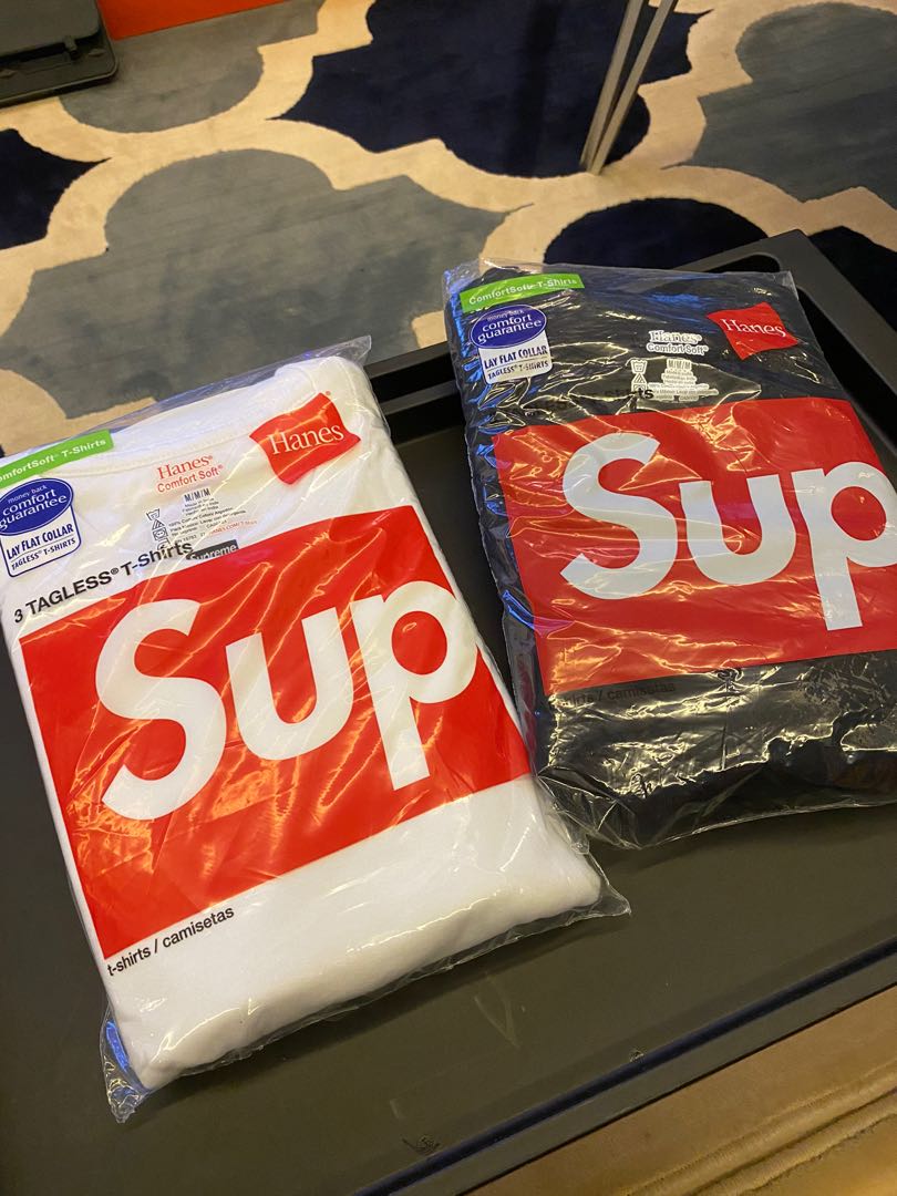 Supreme Hanes Tagless Tees (3) White - Stadium Goods