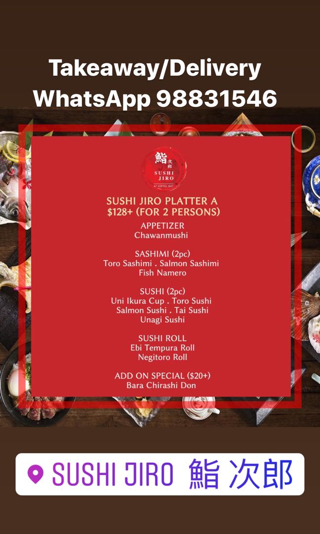 Sushi Jiro Platter, Food & Drinks, Local F&Bs, Japanese on Carousell
