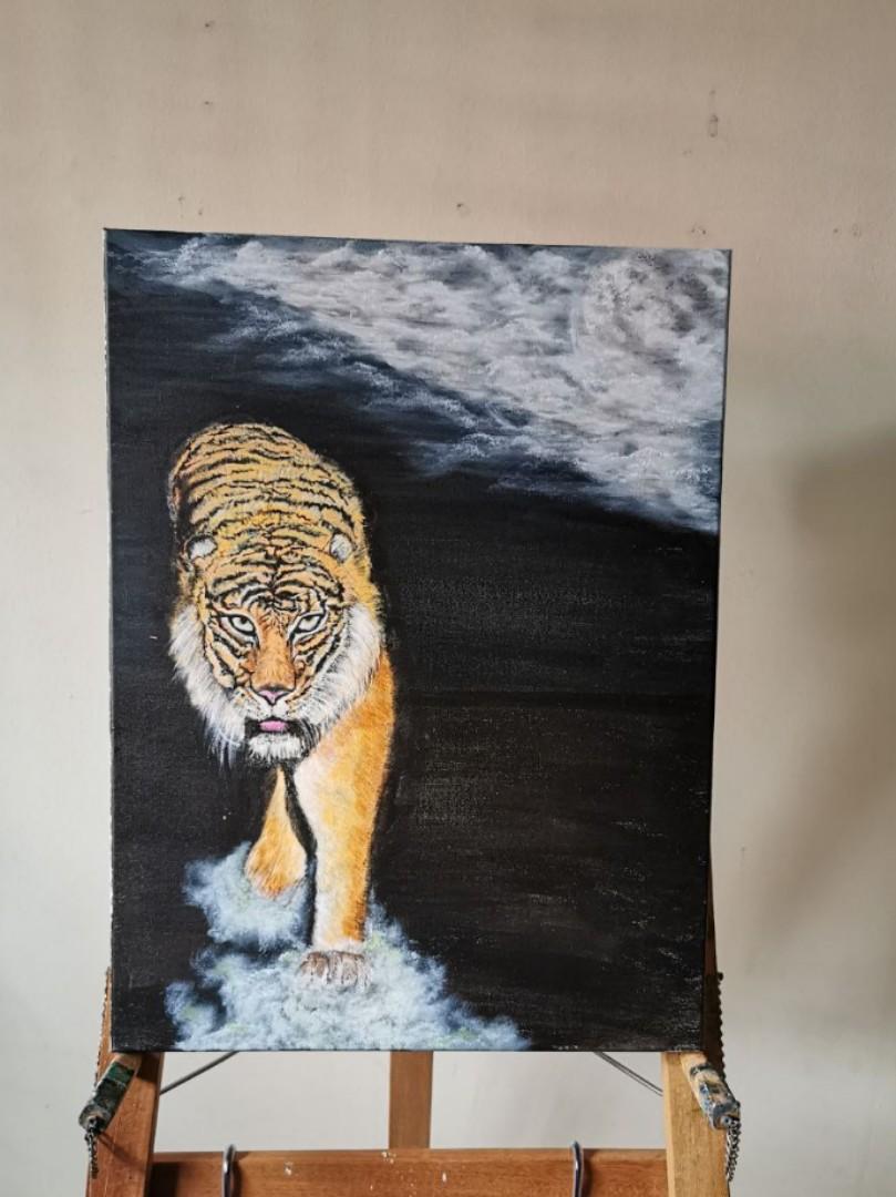 Tiger Acrylic On Canvas Design Craft Art Prints On Carousell