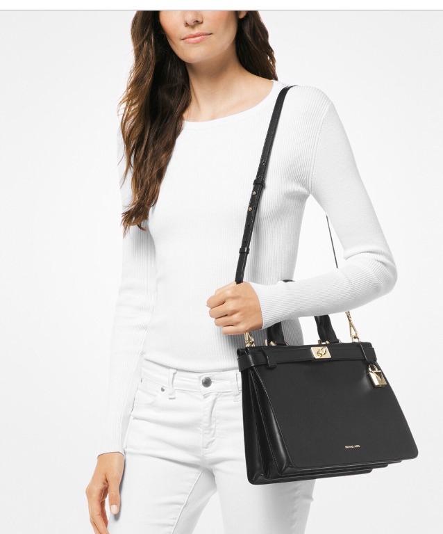 Tatiana mini logo deals and leather satchel