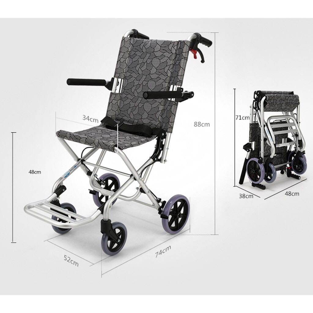 Wheelchair Lightweight foldable wheelchair premium aluminum 6.9kg free delivery service