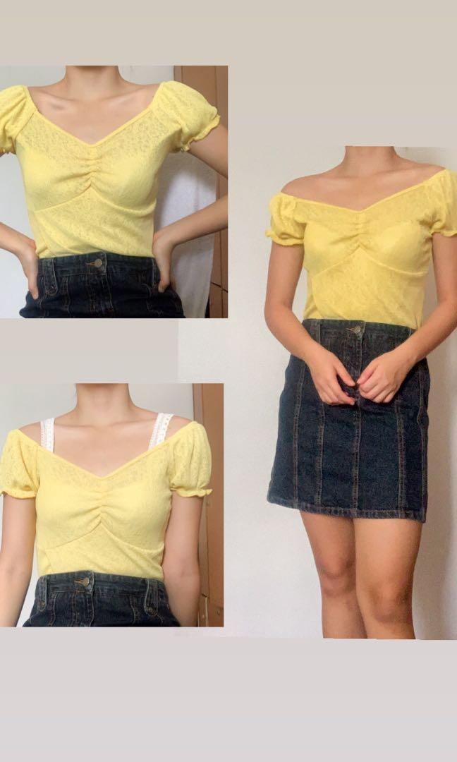 yellow milkmaid top