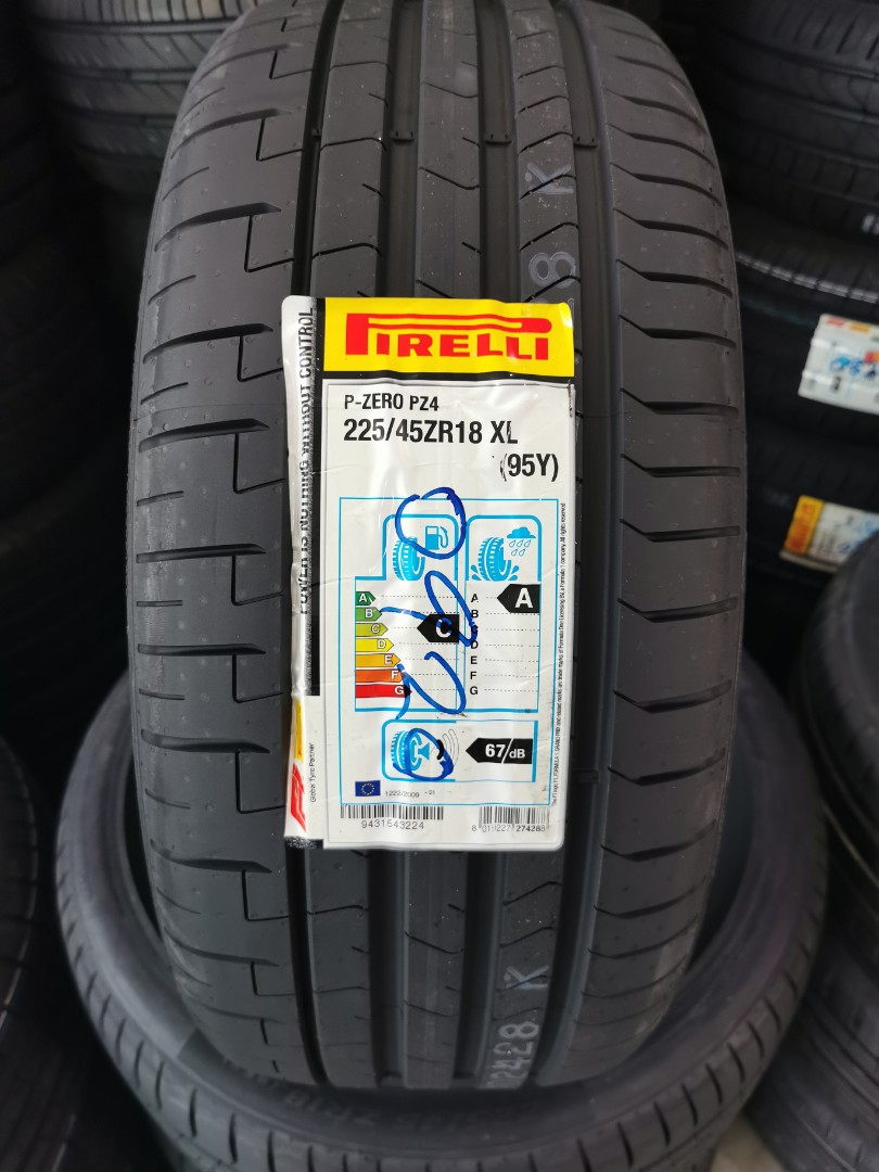 225/45/18 Pirelli Pzero pz4 *dot 2020* last 4pc, Car Accessories, Tyres &  Rims on Carousell